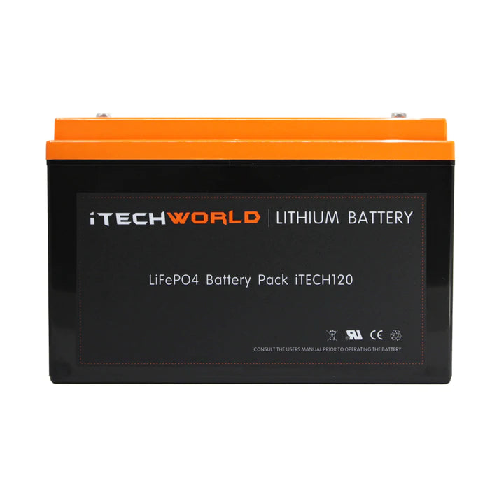 iTECH120X - ITECHWORLD - 12V 120amp Lithium Deep Cycle Battery LiFePO4