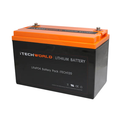 iTECH120X - ITECHWORLD - 12V 120amp Lithium Deep Cycle Battery LiFePO4